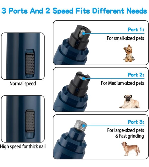 img-38b8cec51734b275c493cdd8efde527d Casfuy Dog Nail Grinder Upgraded – Professional 2-Speed Electric Rechargeable Pet Nail Trimmer Painless Paws Grooming & Smoothing for Small Medium Large Dogs & Cats (Dark Blue)