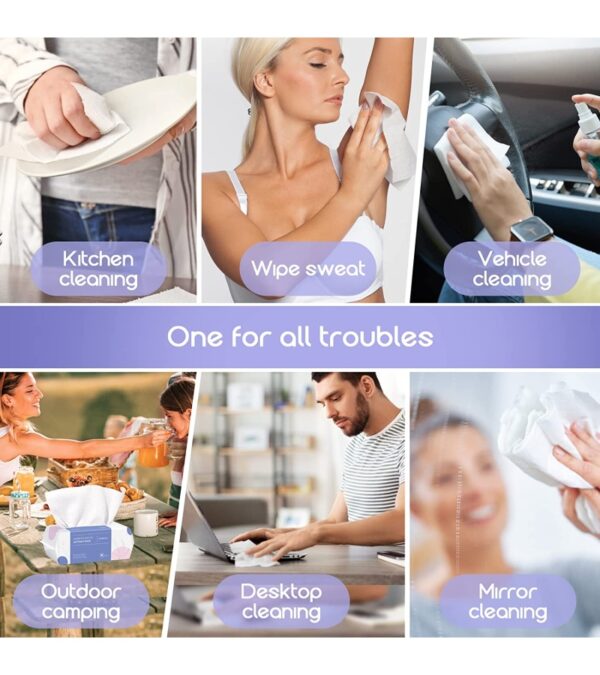 img-3927ca2ca483e43b1cf253f6adca4347 PoeticEHome Extra Thick Cotton Dry Wipes, Disposable Face Towel Lint-Free Facial Tissue Cloths for Deeply Cleansing & Makeup Cleaning 4 PACK