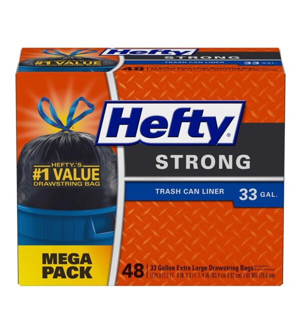 img-39924ccbab65d92fe628340e9d7d9079 Hefty Strong Large Trash Bags, 33 Gallon, 48 Count