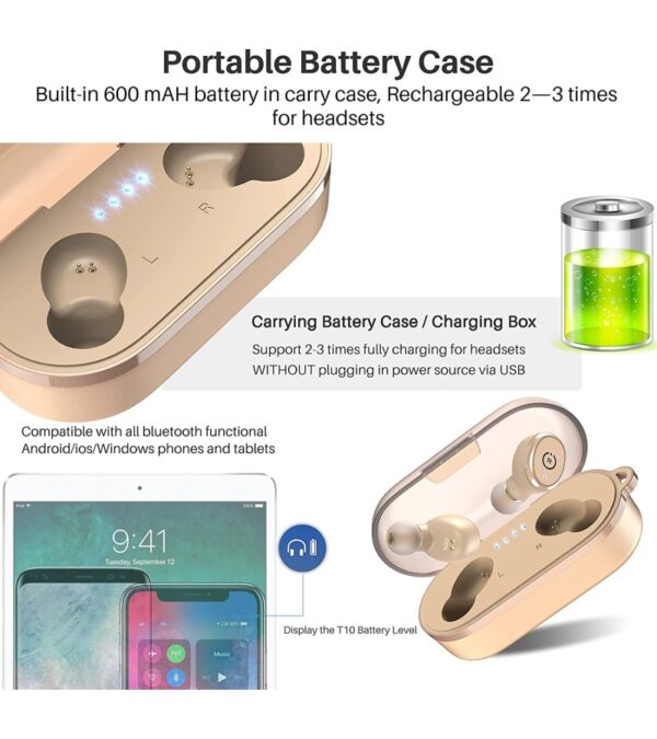img-39995966716da3dd34e565046164ec51 TOZO T10 Bluetooth 5.3 Wireless Earbuds with Wireless Charging Case IPX8 Waterproof Stereo Headphones in Ear Built in Mic Headset Premium Sound with Deep Bass for Sport Khaki (2022 Upgraded)