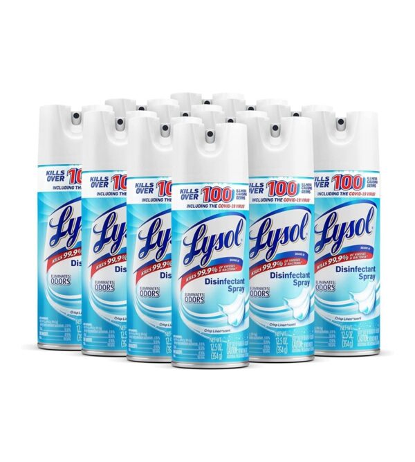 Lysol – 19200741866 Disinfectant Spray, Crisp Linen, 150oz (12X12.5oz)