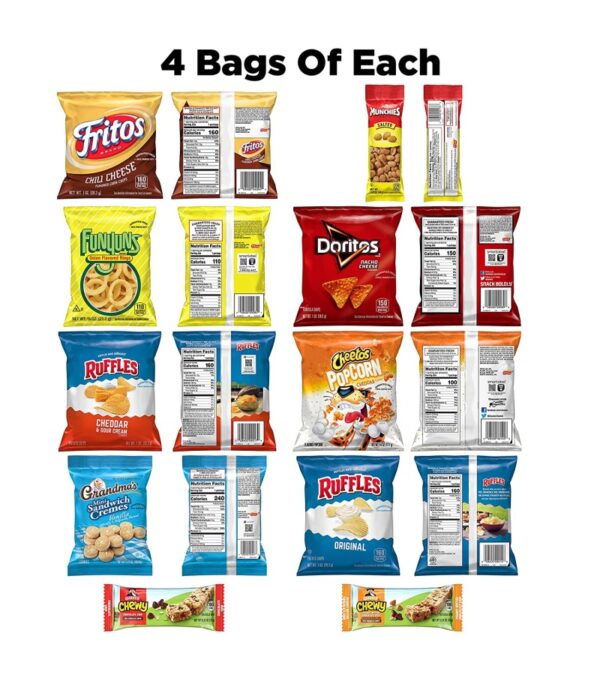 img-3b84b08b453ba050ab0667d27c140a9c Tasty Snacks Variety Pack, Frito-Lay Chips, Nuts, Cookies and Quaker Chewy Bars, 40 Count