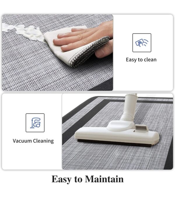 Mattitude Kitchen Mat 2 PCS Cushioned Anti-Fatigue Kitchen Rugs Non-Skid Waterproof Kitchen Mats and Rugs Ergonomic Comfort Standing Mat for Kitchen, Floor, Office, Sink, Laundry, Black and Gray