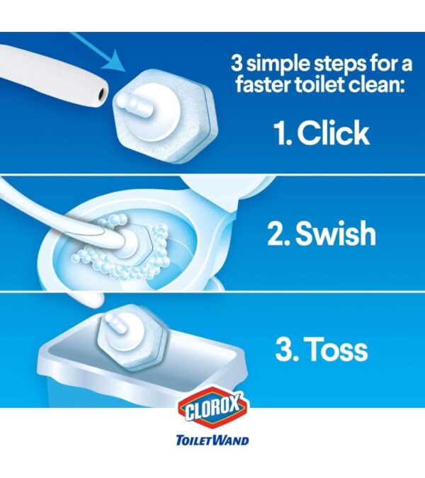 img-40e2bd3452fae0ae3ca5dacb61d75a69 Clorox Toilet Wand Disinfecting Refills, Toilet and Bathroom Cleaning, Toilet Brush Heads, Disposable Wand Heads, Blue Original, 30 Count