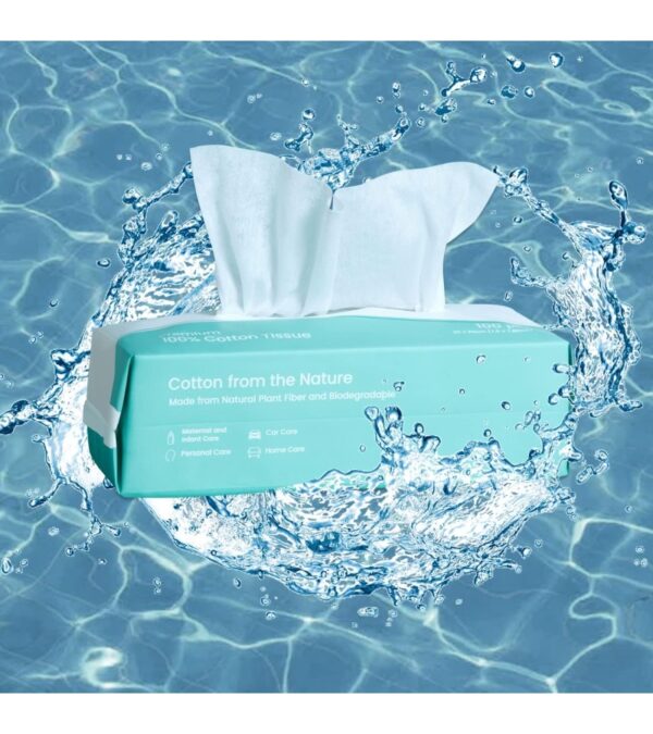 img-44de9c3ac83b632b14020a14145f1bed Saraflora 100% Cotton Facial Tissue, Soft Dry Wipe 6 Pack Size 7.9×7.9 inches, Use for Sensitive Skin Disposable Face Towel and Baby Washcloths, Makeup Wipes, Disposable Cleansing Cloths(600 Count )