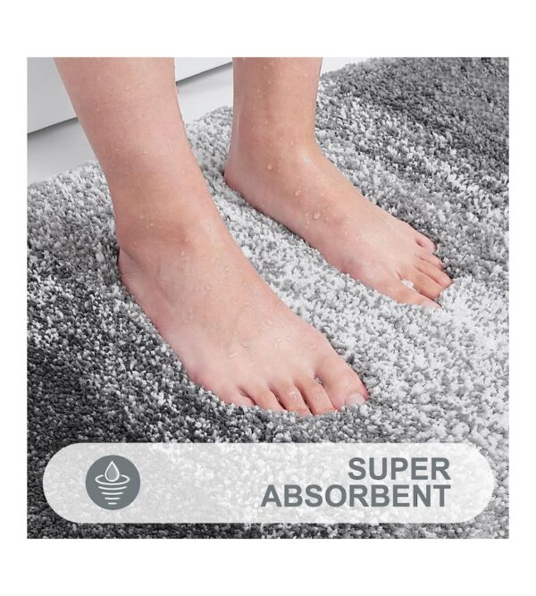 img-49e205568d6f28b2f5636b787eb890ee OLANLY Luxury Rug, Extra Soft and Absorbent Microfiber Rugs, Non-Slip Plush Shaggy Bath Carpet, Machine Wash Dry, Bath Mats for Bathroom Floor, Tub and Shower, 24×16, Grey