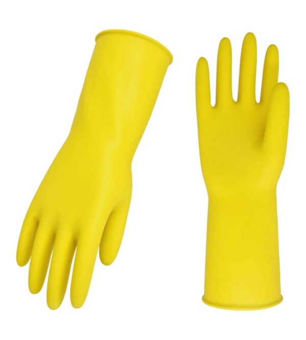 img-4ac6f4080bb2ed2c90b4a078730f4515 Vgo… 10-Pairs Reusable Household Gloves, Rubber Dishwashing gloves, Extra Thickness, Long Sleeves, Kitchen Cleaning, Working, Painting, Gardening, Pet Care (Size M, Yellow, HH4601)