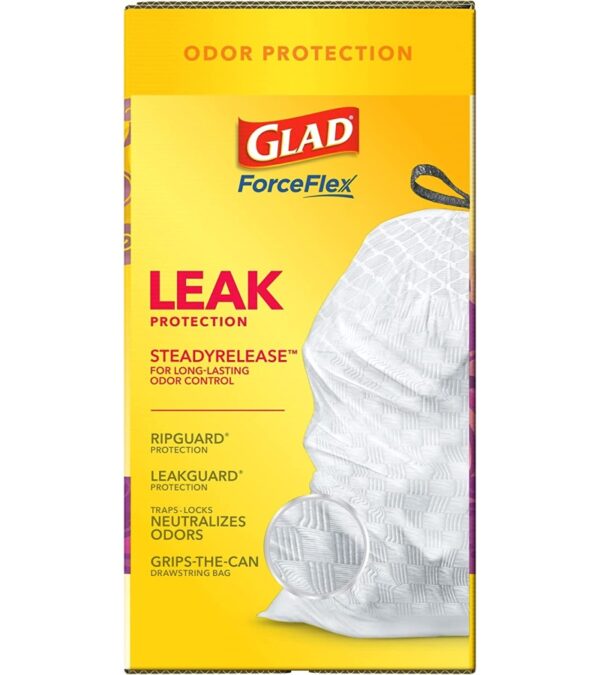 img-4b61adbf89668eaa1c272fb99b08bff9 Glad Trash & Food Storage ForceFlex Protection Series Tall Trash Bags, 13 Gal, Gain Moonlight Breeze with Febreze, 110 Ct (Package May Vary)