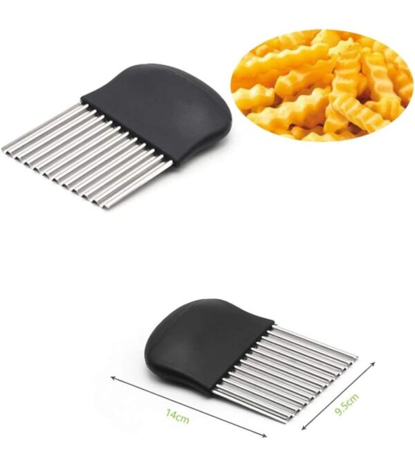 img-4c70b6e800f02688157c01c71232d5a0 Potato Carrot Vegetable Crinkle Wavy Chopper Cutter Blade French Fry Slicer Easy Quick Kitchen Tool Knife Stainless Steel Blade 2 Packs/Set