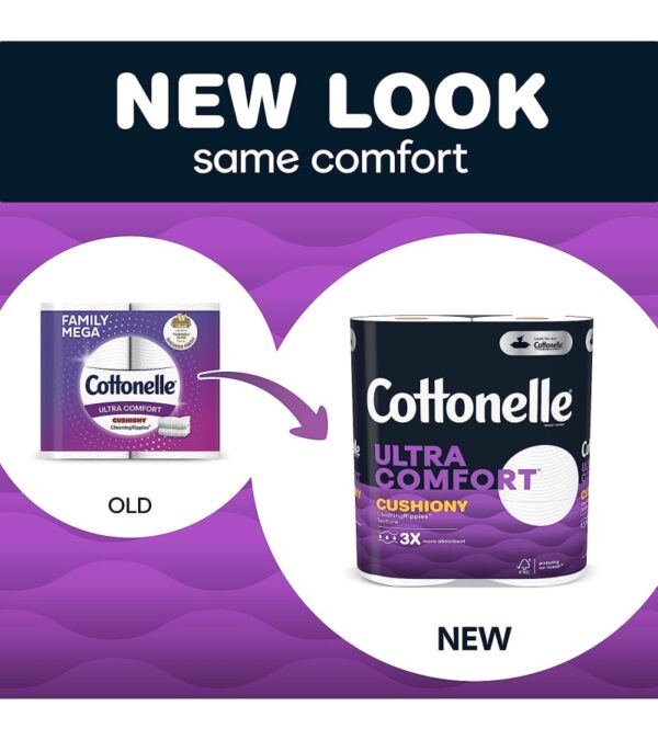 img-4cd3f57de54a3f8b1cdc0947502f109e Cottonelle Ultra Comfort Toilet Paper with Cushiony CleaningRipples Texture, Strong Bath Tissue, 32 Family Mega Rolls (32 Family Mega Rolls = 144 Regular Rolls) (8 Packs of 4), 325 Sheets per Roll