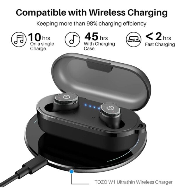 img-507c63c6e22e50dc150f63348c637516 TOZO T10 Bluetooth 5.3 Wireless Earbuds with Wireless Charging Case IPX8 Waterproof Stereo Headphones in Ear Built in Mic Headset Premium Sound with Deep Bass for Sport Black (2022 Upgraded)