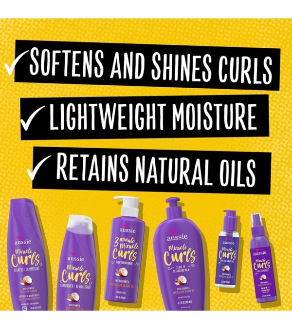 img-528d0e304d67333461b5ed28c14f0633 Aussie Miracle Curls Collection: Shampoo, Conditioner, Deep Conditioner, Spray Gel, Detangling Milk, and Oil Hair Treatment (6 Piece Set)