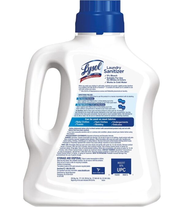 Lysol Laundry Sanitizer Additive, Bacteria-Causing Laundry Odor Eliminator, 0% Bleach Laundry Sanitizer, color, , Multi 90 Fl Oz Crisp Linen