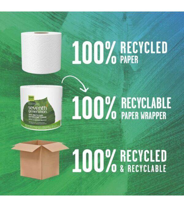 img-55583fd4413fe4131bdeb8943528f3ea Seventh Generation White Toilet Paper 2-ply 100% Recycled Paper, 500 sheets, Pack of 60