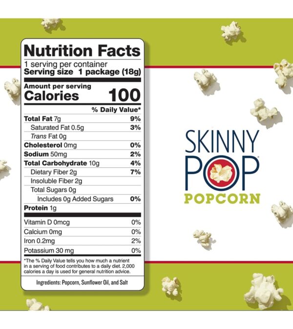 img-567a05f43ea1b483cbe58beb34862935 SkinnyPop Original Popcorn, Individual Snack Size Bags, Skinny Pop, Healthy Popcorn Snacks, Gluten Free, 0.65 Ounce (Pack of 30)