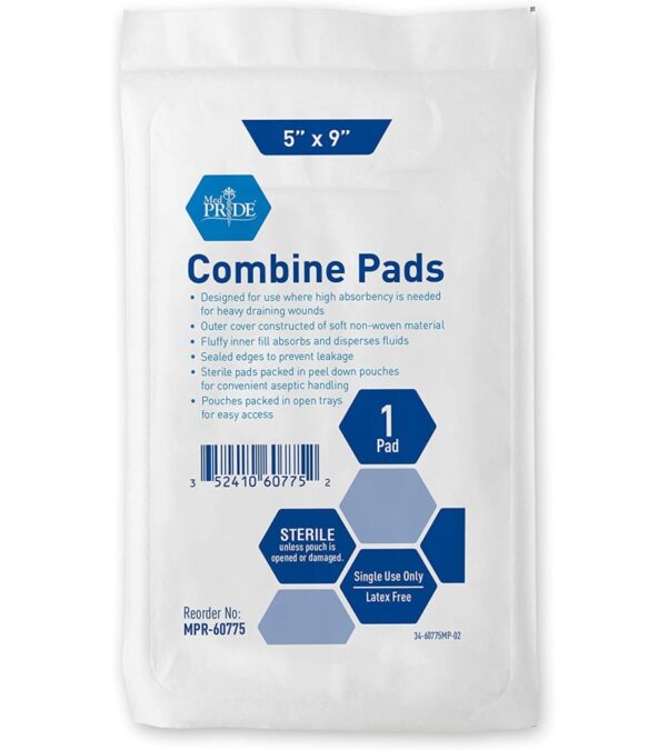 img-5a90b4bd35422ef5c09ae8b514713e15 Medpride Sterile Abdominal- ABD Combine Pads| 40-Pack, 5 x 9 Inches| Extra Absorbent & Thick, Individually Wrapped Wound Dressing, First Aid Pads| Surgical-Grade, Nonstick- for Heavy Leakage, Post Op