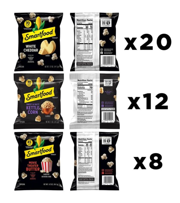 Smartfood Popcorn Variety Pack, 0.5 Ounce (Pack of 80)