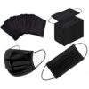 img-6125bf2fc49c881b835bc91c3f44404f 100PCS 3 Ply Black Disposable Face Mask Filter Protection Face Masks