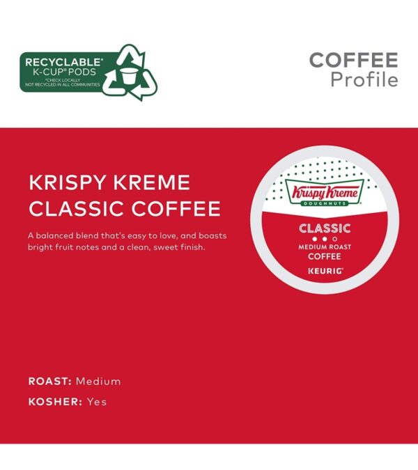 Krispy Kreme Classic, Single-Serve Keurig K-Cup Pods, Medium Roast Coffee Pods, 32 Count