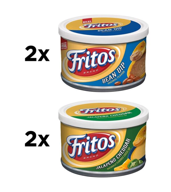img-6745b221ce3e01ec73194b3d0878fb20 Fritos Dip Variety Pack, Bean & Jalapeno Cheddar, 9oz Cans – 4 Count (Pack of 1)