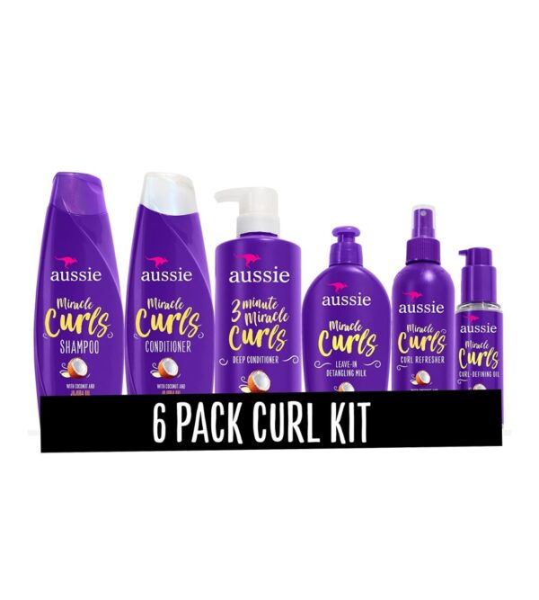 img-682c9b458fb4a93fa97497dcfc951310 Aussie Miracle Curls Collection: Shampoo, Conditioner, Deep Conditioner, Spray Gel, Detangling Milk, and Oil Hair Treatment (6 Piece Set)