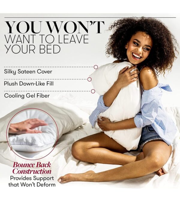 img-699c8feef3f4fc3b8e36207ba28de8e4 Beckham Hotel Collection Bed Pillows King Size Set of 2 – Down Alternative Bedding Gel Cooling Big Pillow for Back, Stomach or Side Sleepers