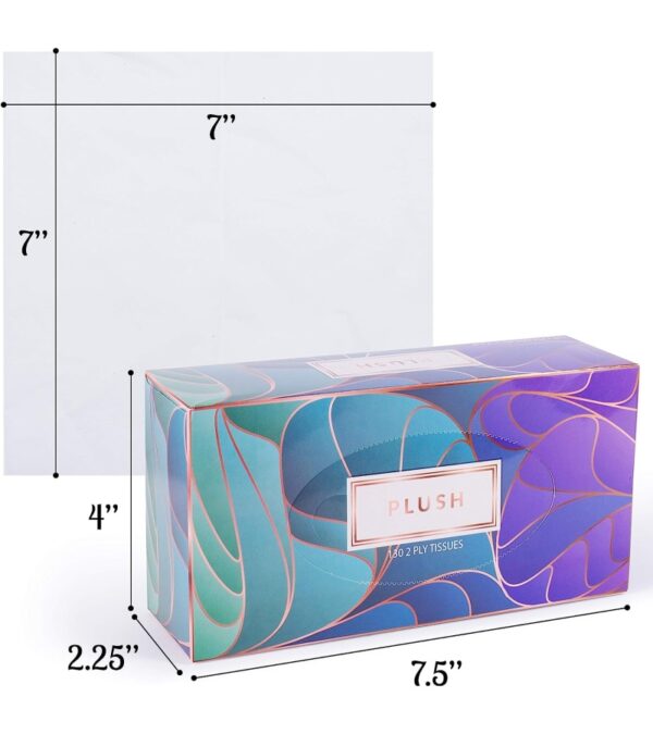 img-6a98cdb09ceb0688abb3f4038817bf3c Plush Facial Tissues 130 Per Box Size 7″ X 6.9″ 2 Ply,Soft, Smooth, Great for Bathroom, Office, Store, School,Home, Kitchen, Or in Your Car & in Every Room (Family pack Pack of 5, 650 Tissues total)