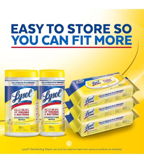 img-6bc718516c280bfe1c32227edc400776 Lysol Disinfectant Multi-Surface Antibacterial Handi-Pack Cleaning Wipes, Lemon and Lime Blossom, 480 Count (Pack of 6) and Smart Multipurpose Disinfecting Spray Cleaner Kit, Citrus Breez, 5pc Set