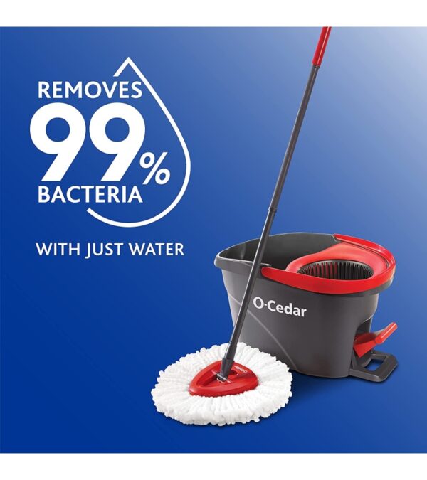 img-6c7a40a9069ee365bf2b737606c32fe4-1 O-Cedar EasyWring Microfiber Spin Mop, Bucket Floor Cleaning System, Red, Gray