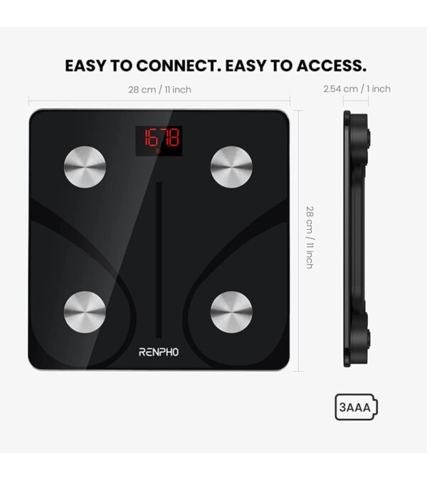 img-6df7ecbcc8f60299cbb9eb434d983150 RENPHO Smart Scale for Body Weight, Digital Bathroom Scale BMI Weighing Bluetooth Body Fat Scale, Body Composition Monitor Health Analyzer with Smartphone App, 400 lbs – Black Elis 1