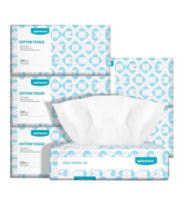 img-70277f0cb6b48592bd2bd16a2740af39 Winner Soft Dry Wipe, Made of Cotton Only, 600 Count Unscented Cotton Tissues for Sensitive Skin OEKO-Tex Safety Certified Chemical-free 10 Times Absorbent Baby Wipes