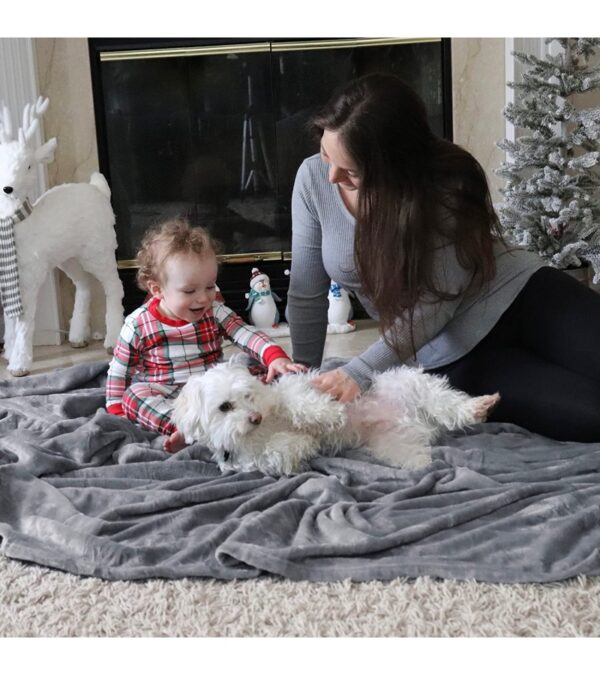 img-70fad6e1640ee37da4f44013b336ecee Bedsure Fleece Bed Blankets Queen Size Grey – Soft Lightweight Plush Fuzzy Cozy Luxury Blanket Microfiber, 90×90 inches