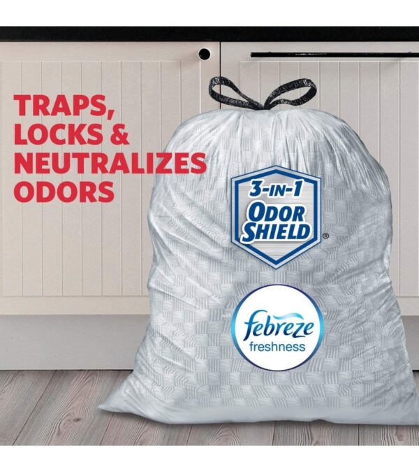 img-71f003c15e03c8aaf107c34777178089 Glad Tall Kitchen Drawstring Trash Bags – OdorShield 13 Gallon Grey Trash Bag, Febreze Fresh Clean – 80 Count