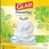img-72d0f9e087deb871724eb9ce491305dd GLAD ForceFlex Tall Kitchen Drawstring Trash Bags, 13 Gallon White Trash Bag for Kitchen Trash Can, Gain Original Scent, Odor Shield, Odor Eliminator, Leak Protection, 110 Count