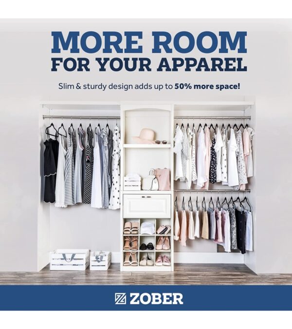 img-733f4d0a76907cd37aadb6573aee988f Zober Velvet Hangers 50 Pack – Black Hangers for Coats, Pants & Dress Clothes – Non Slip Clothes Hanger Set w/ 360 Degree Swivel, Holds up to 10 lbs – Strong Felt Hangers for Clothing