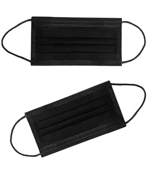 img-74d2090cbe8eb787f421b00f38184c77 100PCS 3 Ply Black Disposable Face Mask Filter Protection Face Masks