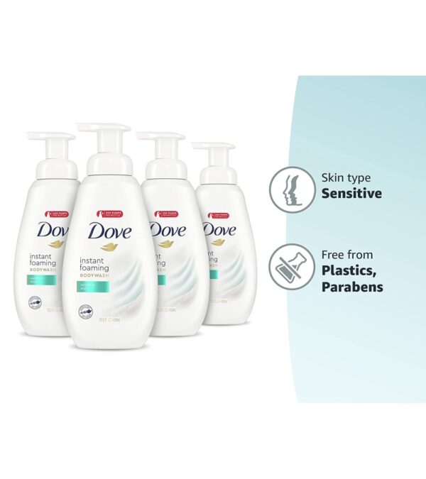 img-7720fde35f774f70417958638bc26bde Dove Instant Foaming Body Wash for Softer and Smoother Skin Sensitive Skin Effectively Washes Away Bacteria While Nourishing Your Skin 13.5 oz Pack of 4