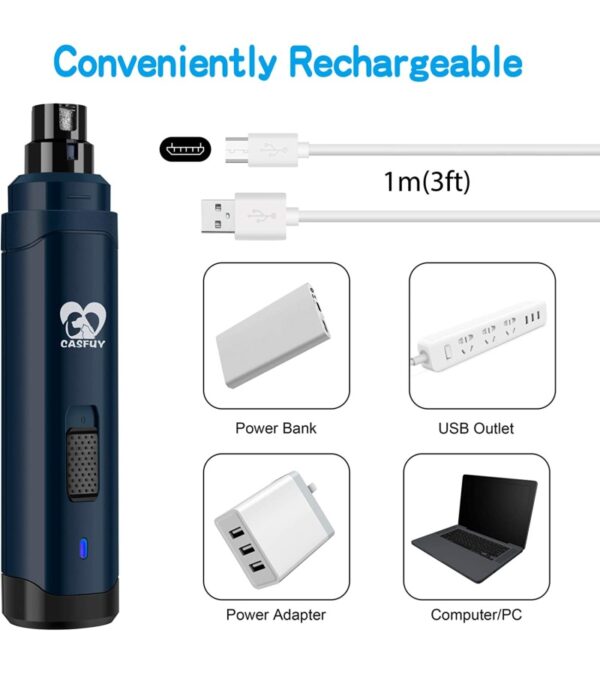 img-775c3c46d0b2e56653717d023eff3816 Casfuy Dog Nail Grinder Upgraded – Professional 2-Speed Electric Rechargeable Pet Nail Trimmer Painless Paws Grooming & Smoothing for Small Medium Large Dogs & Cats (Dark Blue)