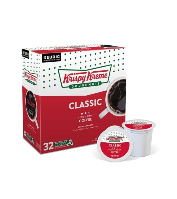 Krispy Kreme Classic, Single-Serve Keurig K-Cup Pods, Medium Roast Coffee Pods, 32 Count