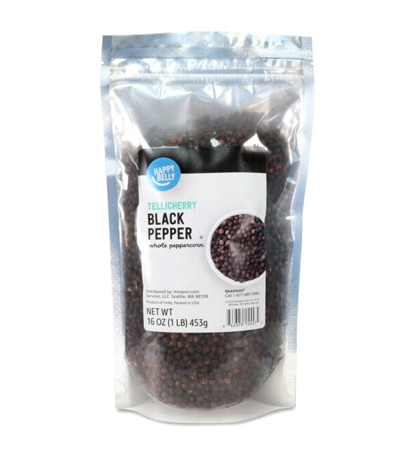 img-7f052b6c58bf278a0eedf666538dba4e Happy Belly Tellicherry Black Pepper, Whole Peppercorn, 16 Ounces