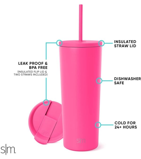 img-8567c3df6689b12ed23d7a754fd1fccb Simple Modern Insulated Tumbler with Lid and Straw | Iced Coffee Cup Reusable Stainless Steel Water Bottle Travel Mug | Spring Break Gifts For Her & Him | Classic Collection | 24oz | Nebula