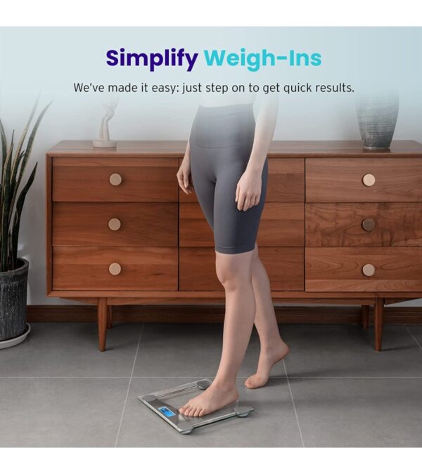 Etekcity Bathroom Scale for Body Weight, Digital Weighing Machine for People, Accurate & Large LCD Backlight Display, 6mm Tempered Glass, 400 lbs