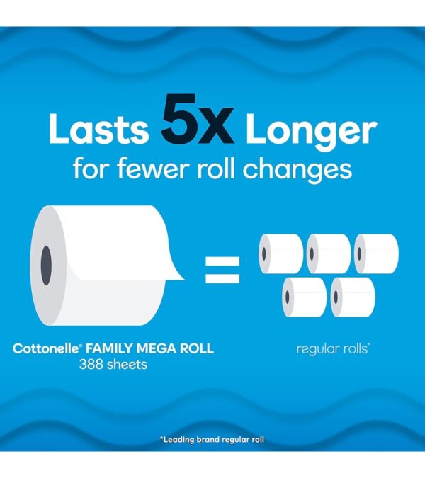 img-889a3bc976a2722de5b9fca02b9ee281 Cottonelle Ultra Clean Toilet Paper with Active CleaningRipples Texture, Strong Bath Tissue, 24 Family Mega Rolls (24 Family Mega Rolls = 132 Regular Rolls), 388 Sheets per Roll, Packaging May Vary