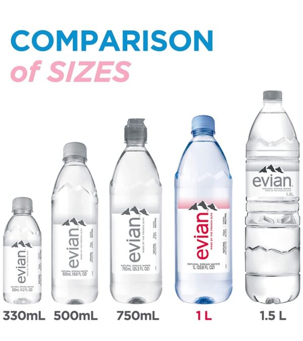 img-89668e704f778c410e8a2fc301097754 evian Natural Spring Water, Naturally Filtered Spring Water in Large Bottles, 33.81 Fl Oz (Pack of 12)