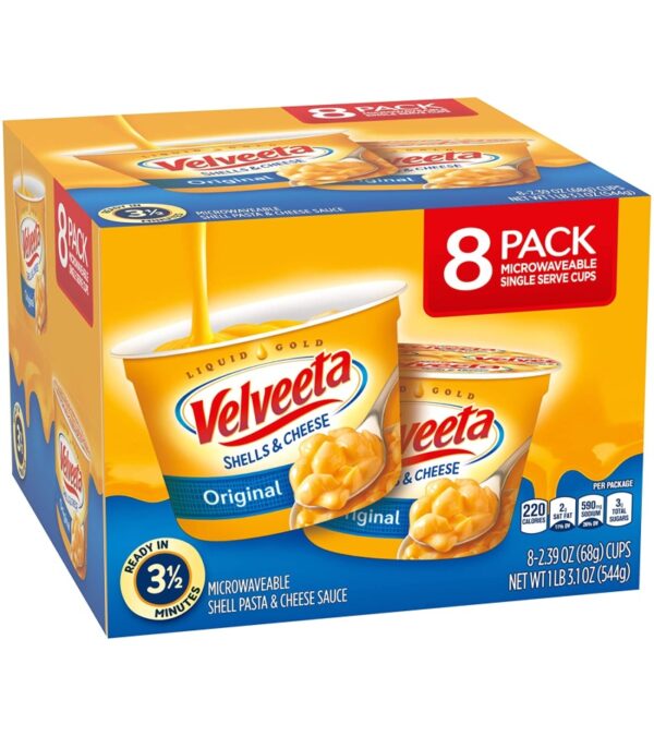 img-8cfb9b954de673d329f143da2fd635d2 Velveeta Original Microwavable Shells & Cheese Cups 2.39 Ounce (Pack of 8)