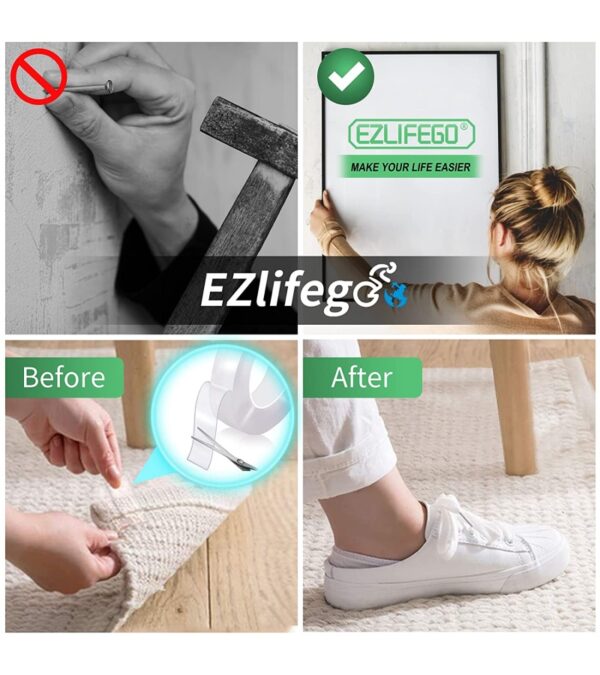 img-92a64f198b3e3796cb023a0d66e46ae1 EZlifego Double Sided Tape Heavy Duty, Multipurpose Removable Clear & Tough Mounting Tape Sticky Adhesive, Reusable Strong Wall Tape Picture Hanging Strips Poster Carpet Tape (Extra Large 9.85FT)