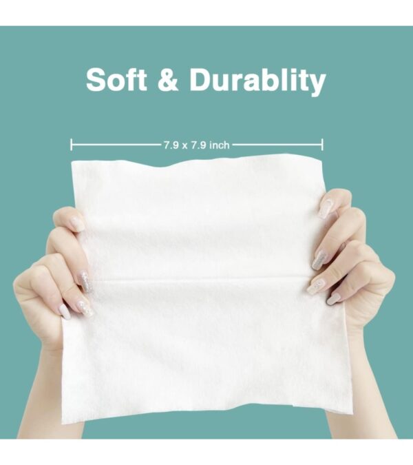 img-93273865b0bb4635b84a0a3a4335058a Saraflora 100% Cotton Facial Tissue, Soft Dry Wipe 6 Pack Size 7.9×7.9 inches, Use for Sensitive Skin Disposable Face Towel and Baby Washcloths, Makeup Wipes, Disposable Cleansing Cloths(600 Count )