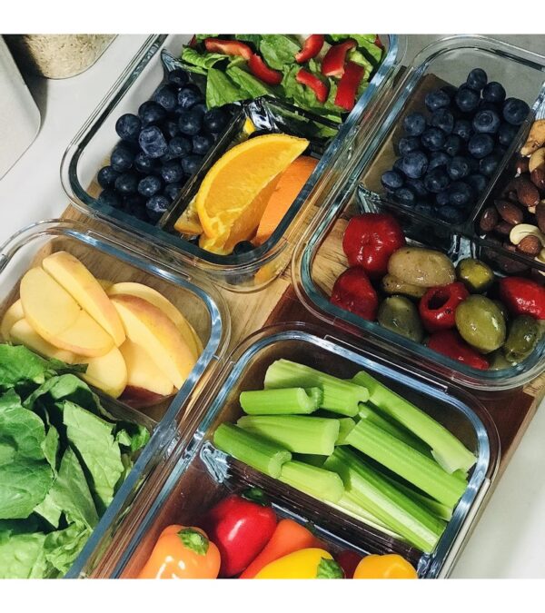 img-93a4c7b768fcaebe241772f432d96df1 2 & 3 Compartment Glass Meal Prep Containers (4 Pack, 32 oz) – Glass Food Storage Containers with Lids, Glass Lunch Box, Glass Bento Box Lunch Containers, Portion Control, Airtight