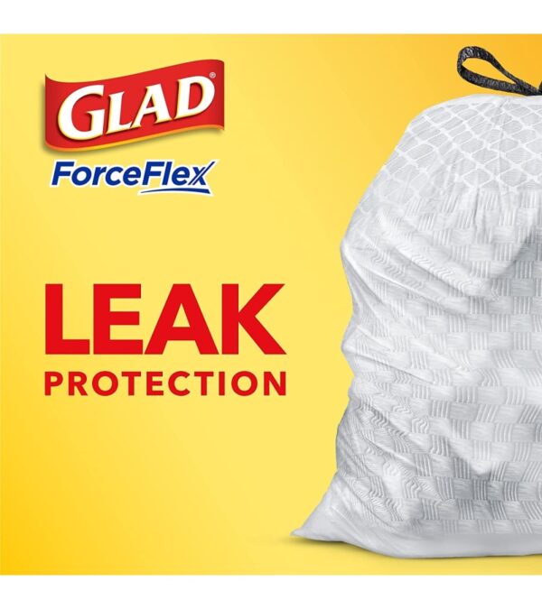 img-9456862ff11d8b99fdbacf557dc0f3a9 GLAD ForceFlex Tall Kitchen Drawstring Trash Bags, 13 Gallon White Trash Bag for Kitchen Trash Can, Gain Original Scent, Odor Shield, Odor Eliminator, Leak Protection, 110 Count