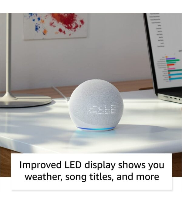 All-New Echo Dot (5th Gen, 2022 release) with clock | Smart speaker with clock and Alexa | Cloud Blue